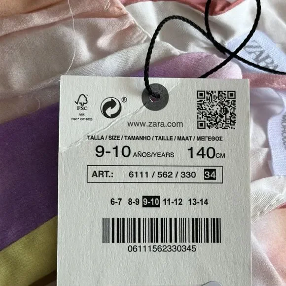 ZARA Kids | Multicolored | TIERED TIE DYE HALTER DRESS - Picture 6 of 7